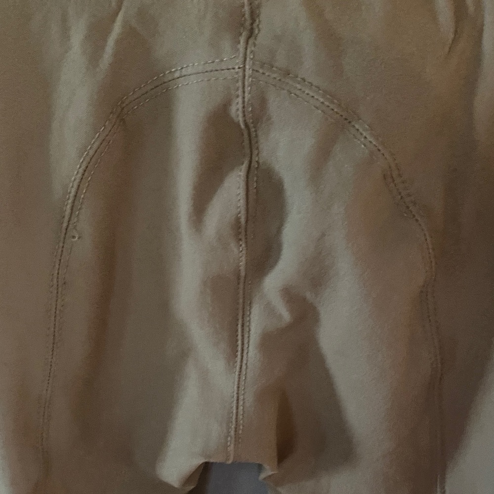 Girls Riding Breeches in Tan with Knee Patches - Picture 4 of 11